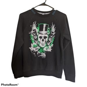 Shaun White skull boys Crew Neck Black sweatshirt 12/14